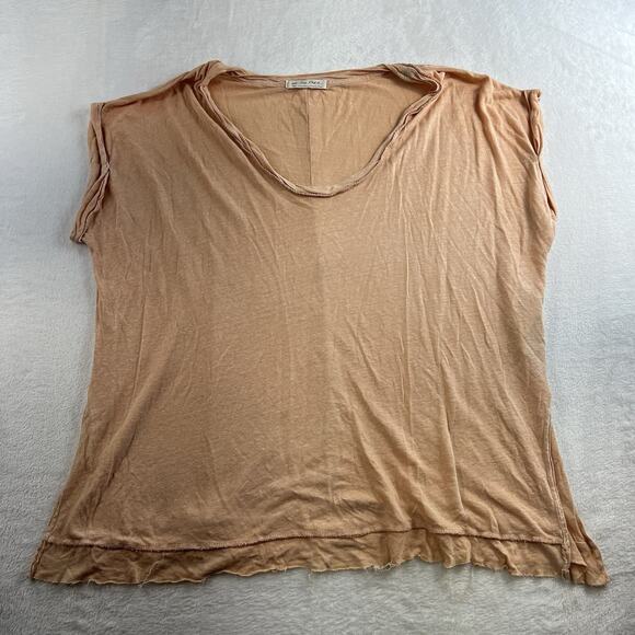 We The Free People S Small Under the Sun Tee Shirt Linen Blend Slouchy Oversized - Picture 6 of 16